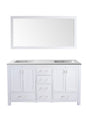 Wilson 60" White Double Sink Bathroom Vanity with Countertop