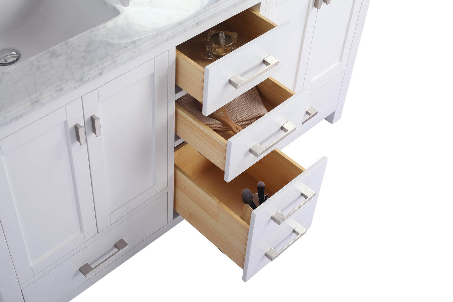Wilson 60" White Double Sink Bathroom Vanity with Countertop