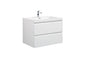Aurora 24" Glossy Polar White Wall Hung Bathroom Vanity with White Acrylic Countertop