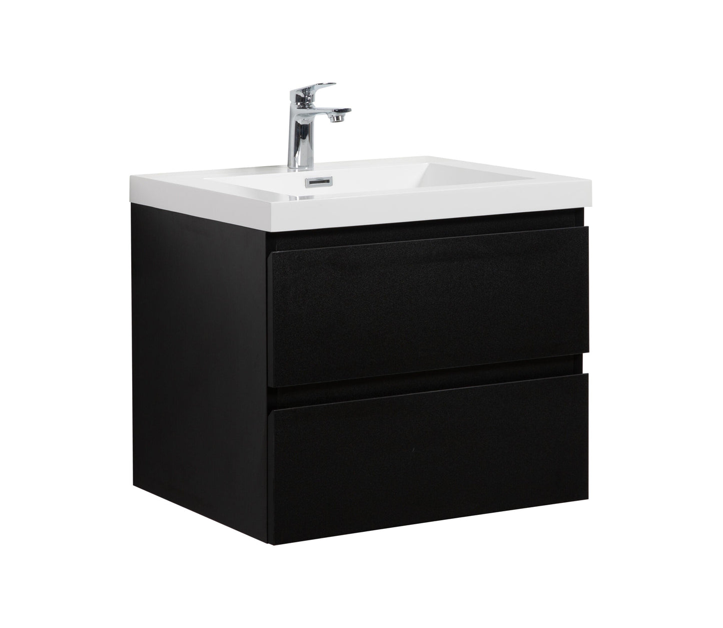 Aurora 30" Glossy Polar White Wall Hung Bathroom Vanity with White Acrylic Countertop