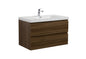 Aurora 36" Glossy Polar White Wall Hung Bathroom Vanity with White Acrylic Countertop