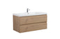 Aurora 42" Glossy Polar White Wall Hung Bathroom Vanity with White Acrylic Countertop