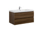 Aurora 42" Glossy Polar White Wall Hung Bathroom Vanity with White Acrylic Countertop