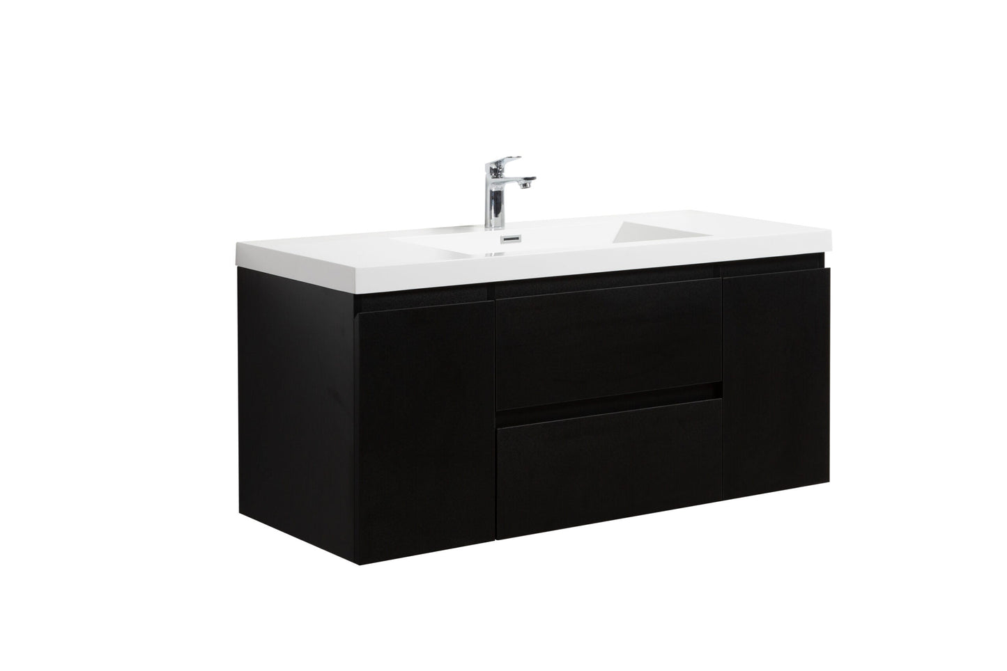 Aurora 48" Glossy Polar White Wall Hung Bathroom Vanity with White Acrylic Countertop