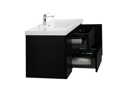 Aurora 48" Glossy Polar White Wall Hung Bathroom Vanity with White Acrylic Countertop