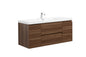 Aurora 48" Glossy Polar White Wall Hung Bathroom Vanity with White Acrylic Countertop