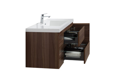 Aurora 48" Glossy Polar White Wall Hung Bathroom Vanity with White Acrylic Countertop