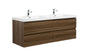 Aurora 60" Wall Hung Double Sink Bathroom Vanity with White Acrylic Countertop