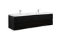 Aurora 84" Wall Hung Double Sink Bathroom Vanity with White Acrylic Countertop
