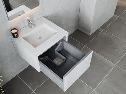Legno 24" Bathroom Vanity with Matte White VIVA Stone Solid Surface Countertop