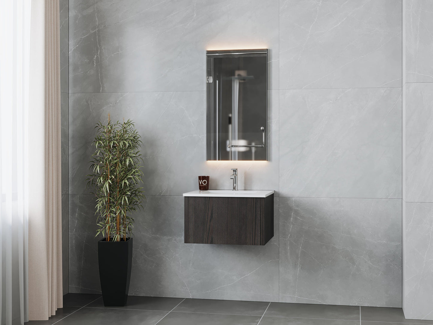 Legno 24" Bathroom Vanity with Matte White VIVA Stone Solid Surface Countertop