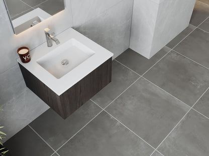 Legno 24" Bathroom Vanity with Matte White VIVA Stone Solid Surface Countertop