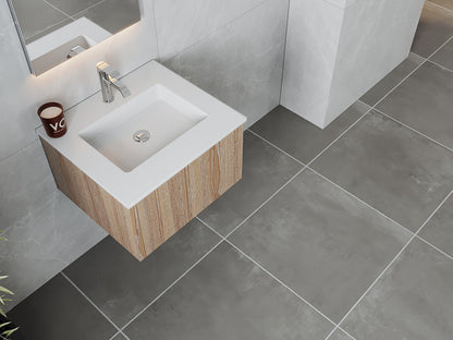 Legno 24" Bathroom Vanity with Matte White VIVA Stone Solid Surface Countertop
