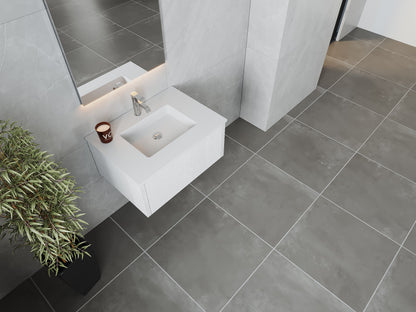 Legno 30" Bathroom Vanity with Matte White VIVA Stone Solid Surface Countertop