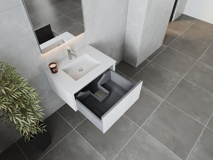 Legno 30" Bathroom Vanity with Matte White VIVA Stone Solid Surface Countertop