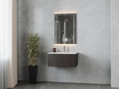 Legno 30" Bathroom Vanity with Matte White VIVA Stone Solid Surface Countertop