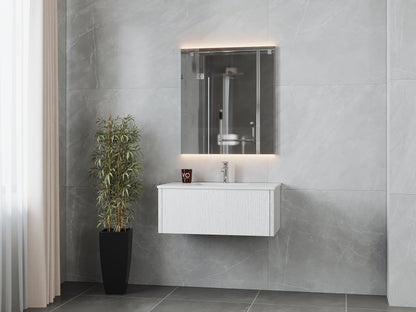 Legno 36" Bathroom Vanity with Matte White VIVA Stone Solid Surface Countertop