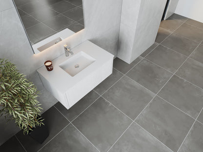 Legno 36" Bathroom Vanity with Matte White VIVA Stone Solid Surface Countertop