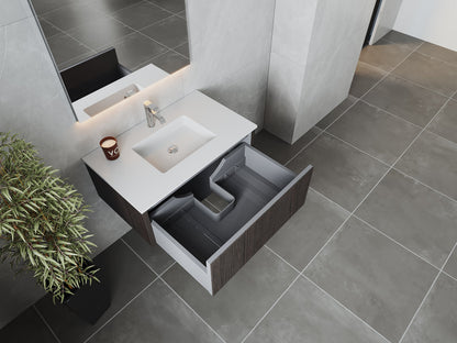 Legno 36" Bathroom Vanity with Matte White VIVA Stone Solid Surface Countertop