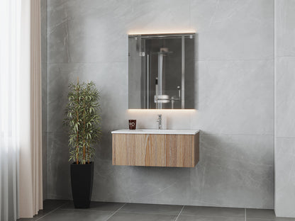 Legno 36" Bathroom Vanity with Matte White VIVA Stone Solid Surface Countertop
