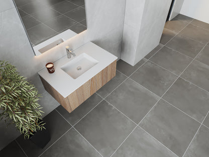 Legno 36" Bathroom Vanity with Matte White VIVA Stone Solid Surface Countertop
