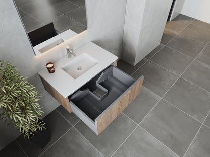 Legno 36" Bathroom Vanity with Matte White VIVA Stone Solid Surface Countertop