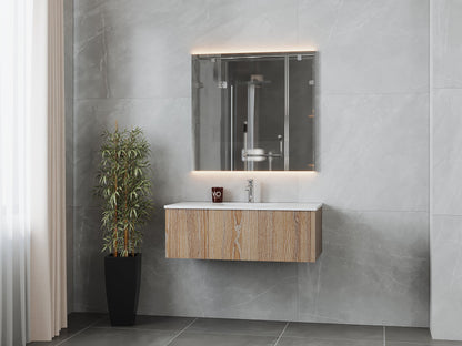 Legno 42" Bathroom Vanity with Matte White VIVA Stone Solid Surface Countertop