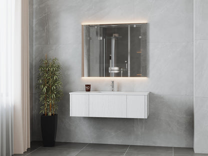 Legno 48" Bathroom Vanity with Matte White VIVA Stone Solid Surface Countertop