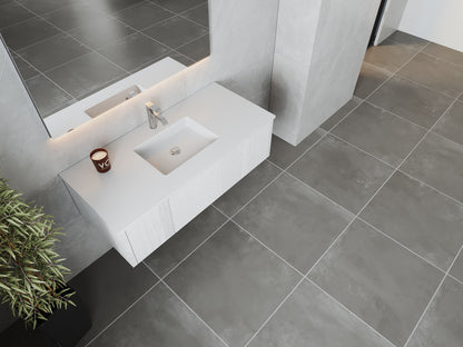 Legno 48" Bathroom Vanity with Matte White VIVA Stone Solid Surface Countertop