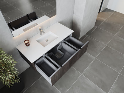 Legno 48" Bathroom Vanity with Matte White VIVA Stone Solid Surface Countertop