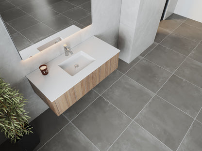 Legno 48" Bathroom Vanity with Matte White VIVA Stone Solid Surface Countertop