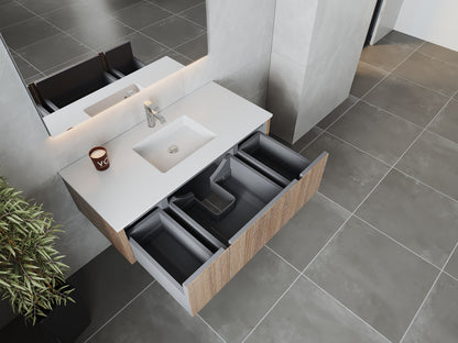 Legno 48" Bathroom Vanity with Matte White VIVA Stone Solid Surface Countertop