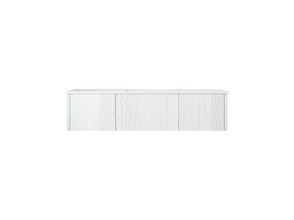 Legno 60" Alabaster White Single Sink Bathroom Vanity with Matte White VIVA Stone Solid Surface Countertop