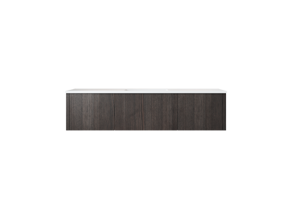 Legno 60" Alabaster White Single Sink Bathroom Vanity with Matte White VIVA Stone Solid Surface Countertop
