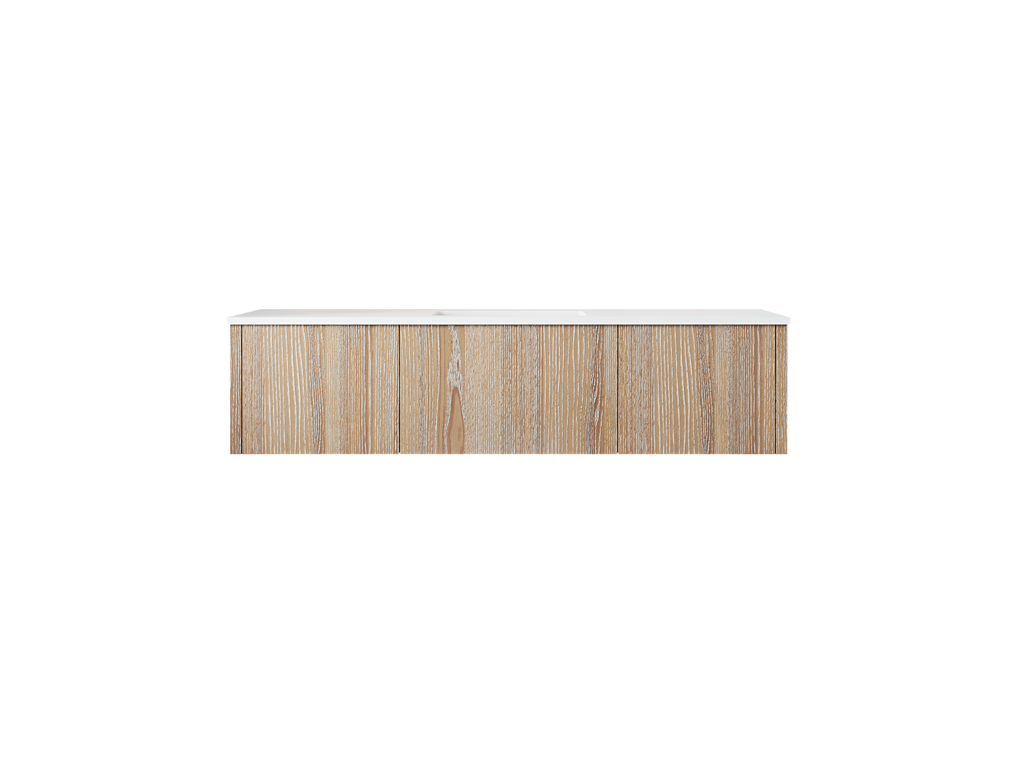 Legno 60" Alabaster White Single Sink Bathroom Vanity with Matte White VIVA Stone Solid Surface Countertop