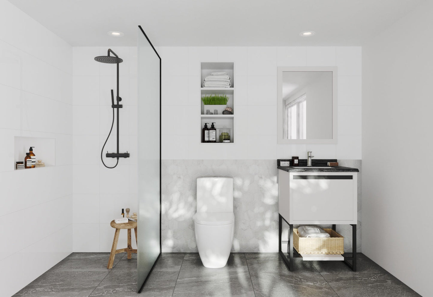 Alto 24" White Bathroom Vanity with Countertop