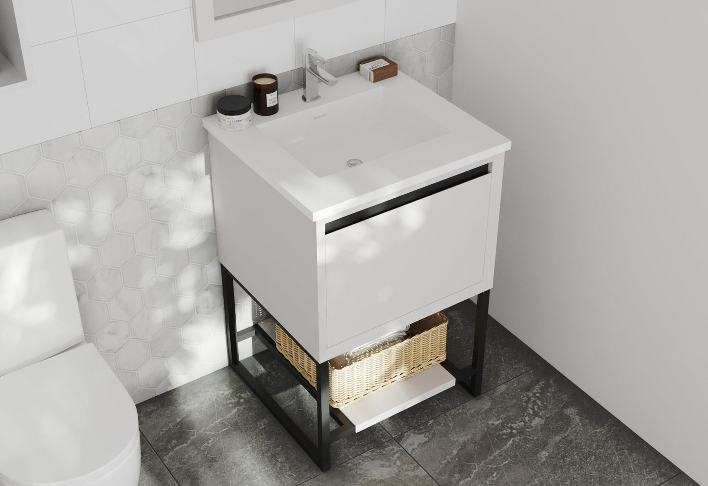 Alto 24" White Bathroom Vanity with Countertop