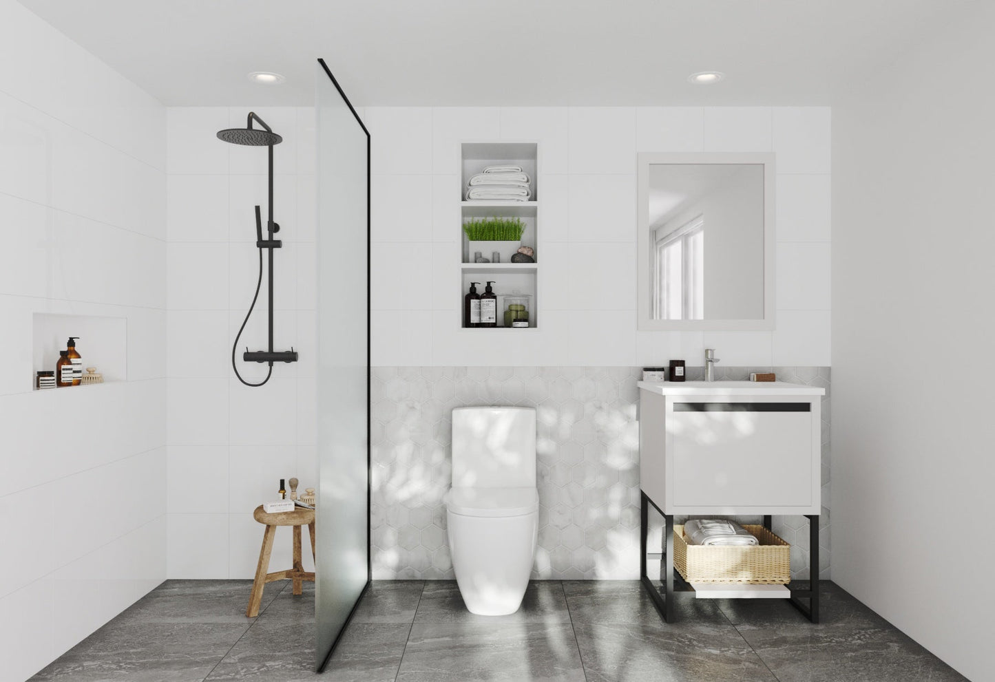 Alto 24" White Bathroom Vanity with Countertop