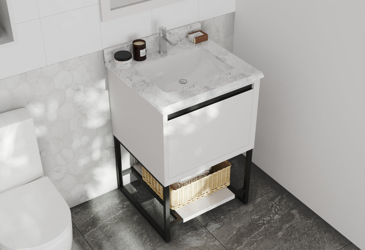 Alto 24" White Bathroom Vanity with Countertop