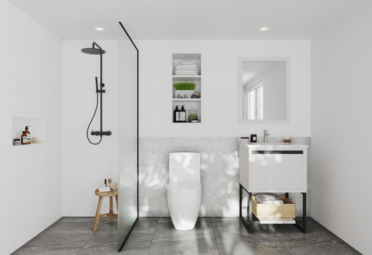 Alto 24" White Bathroom Vanity with Countertop
