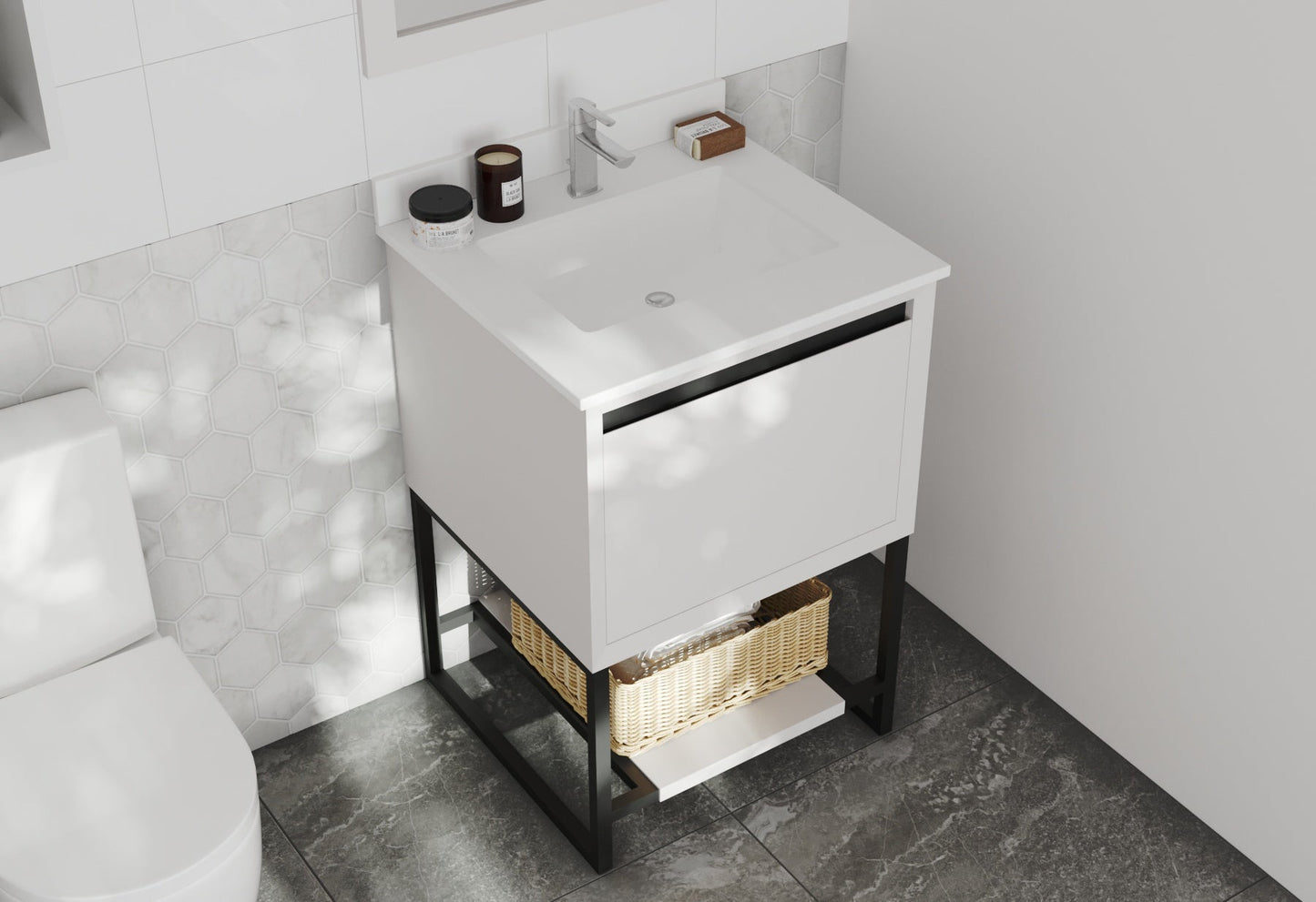 Alto 24" White Bathroom Vanity with Countertop