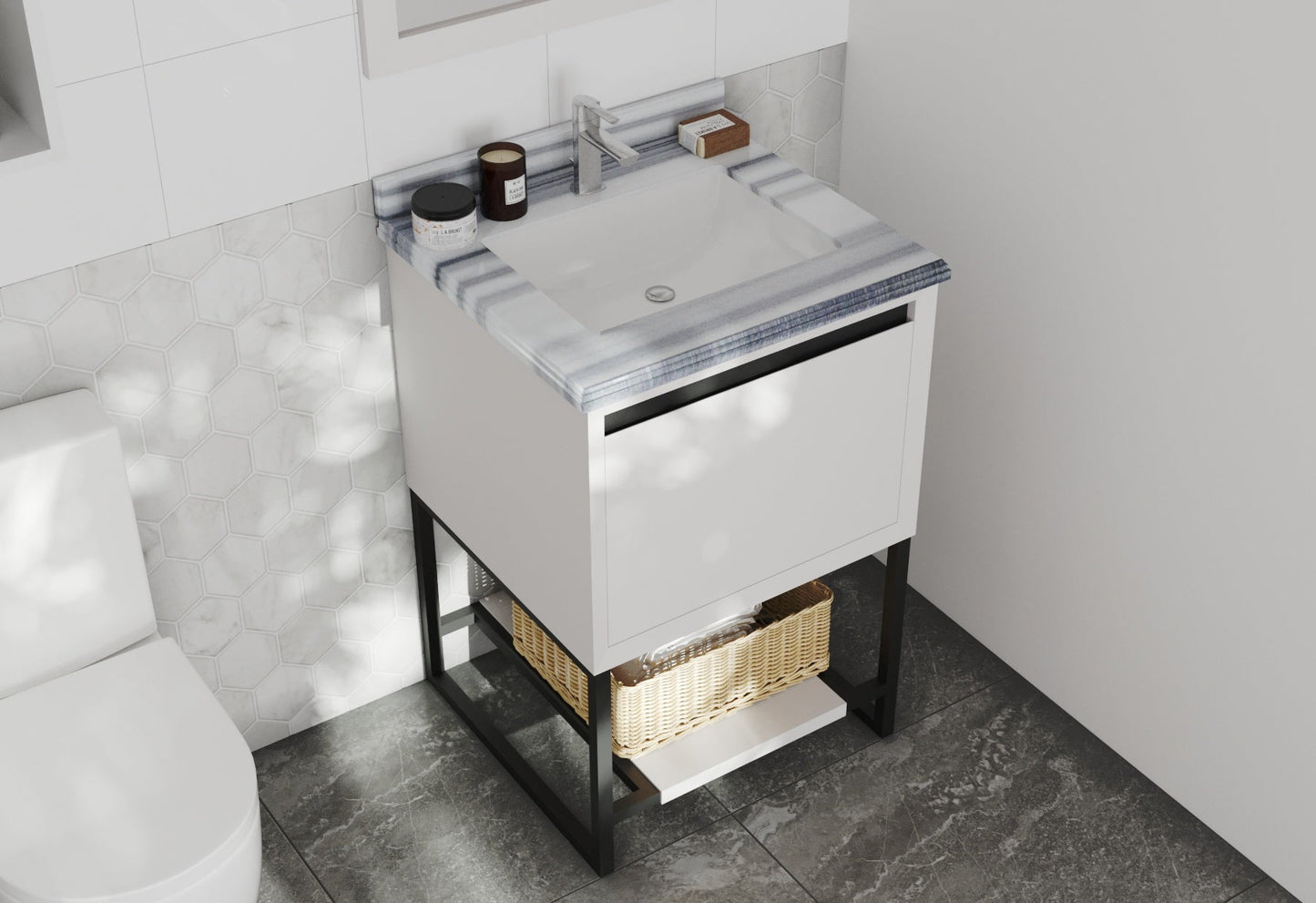 Alto 24" White Bathroom Vanity with Countertop
