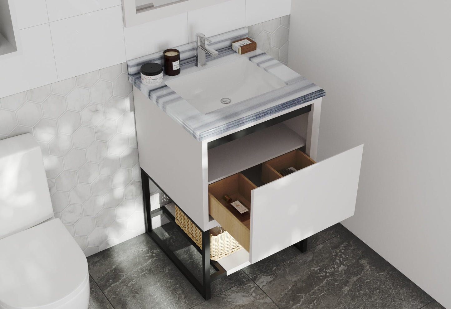 Alto 24" White Bathroom Vanity with Countertop