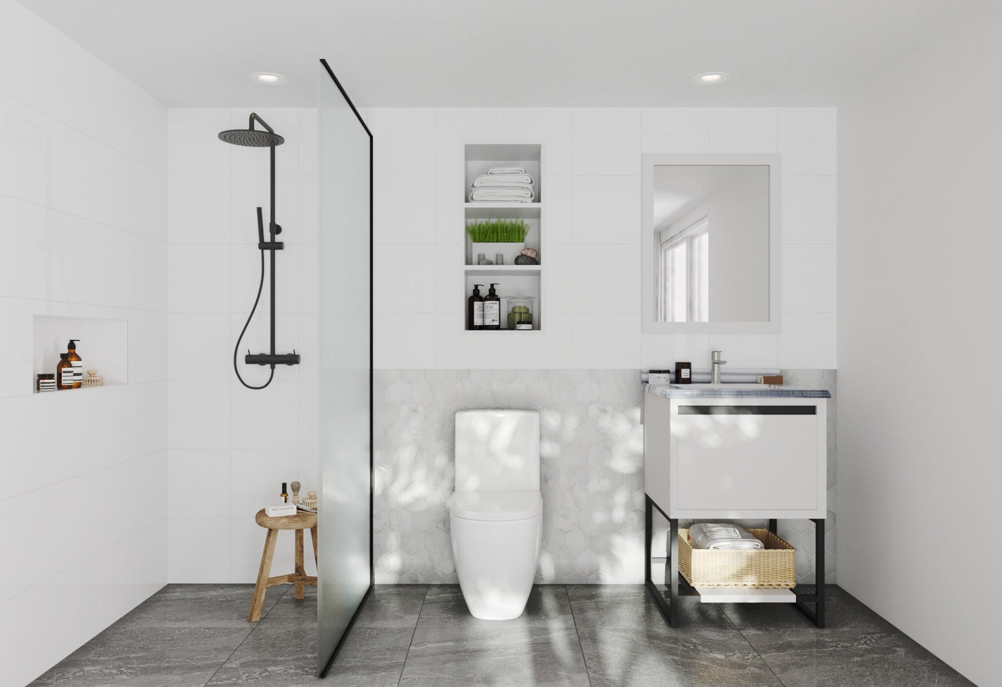 Alto 24" White Bathroom Vanity with Countertop