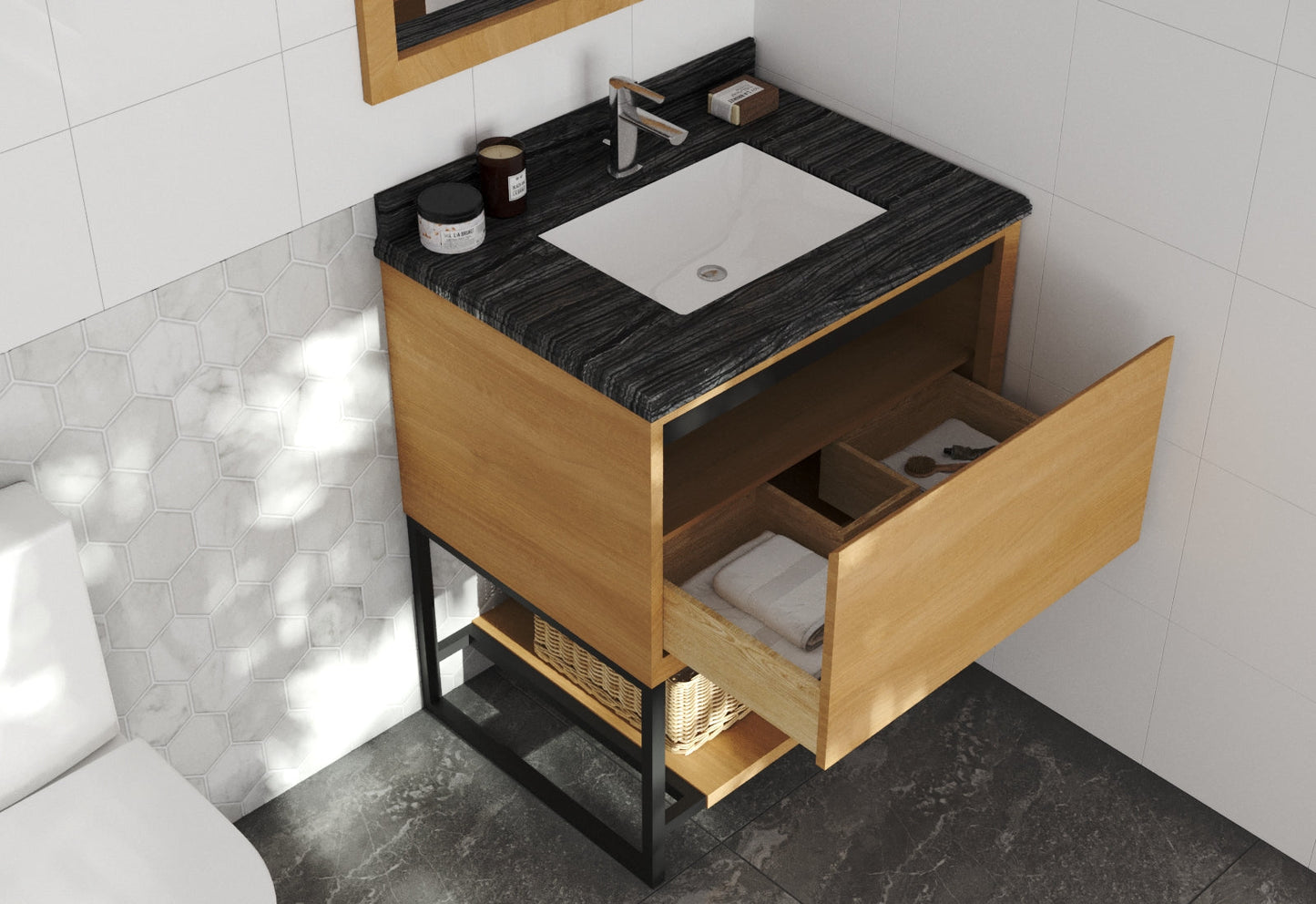Alto 30" California White Oak Bathroom Vanity with Countertop