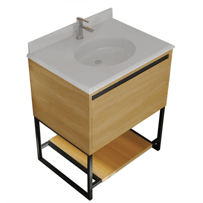 Alto 30" California White Oak Bathroom Vanity with Countertop