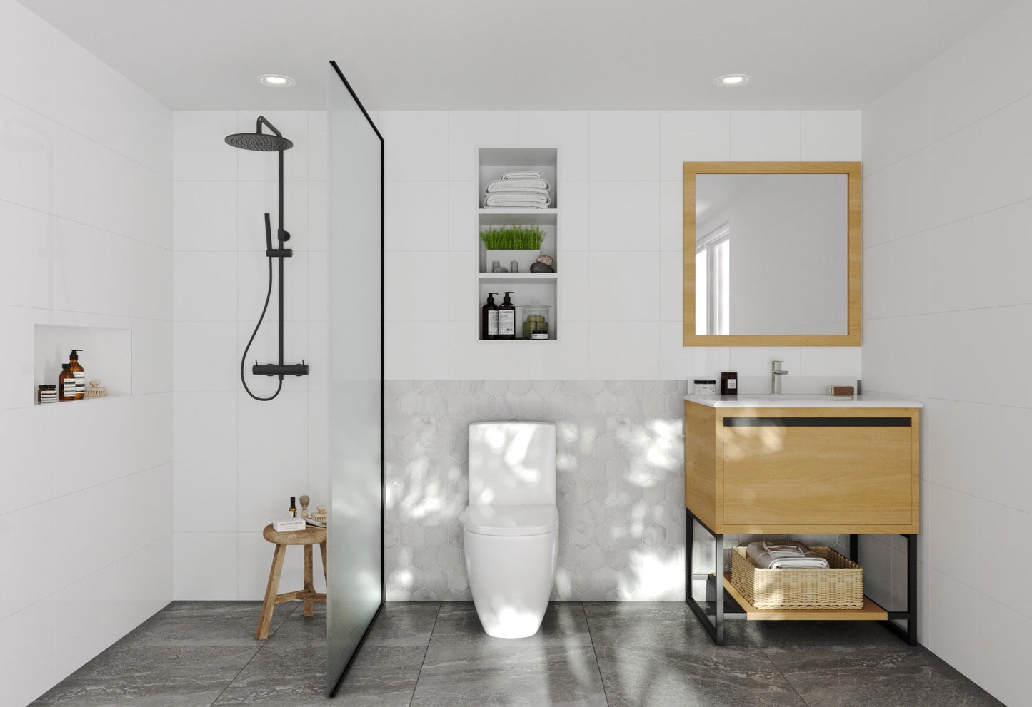 Alto 30" California White Oak Bathroom Vanity with Countertop