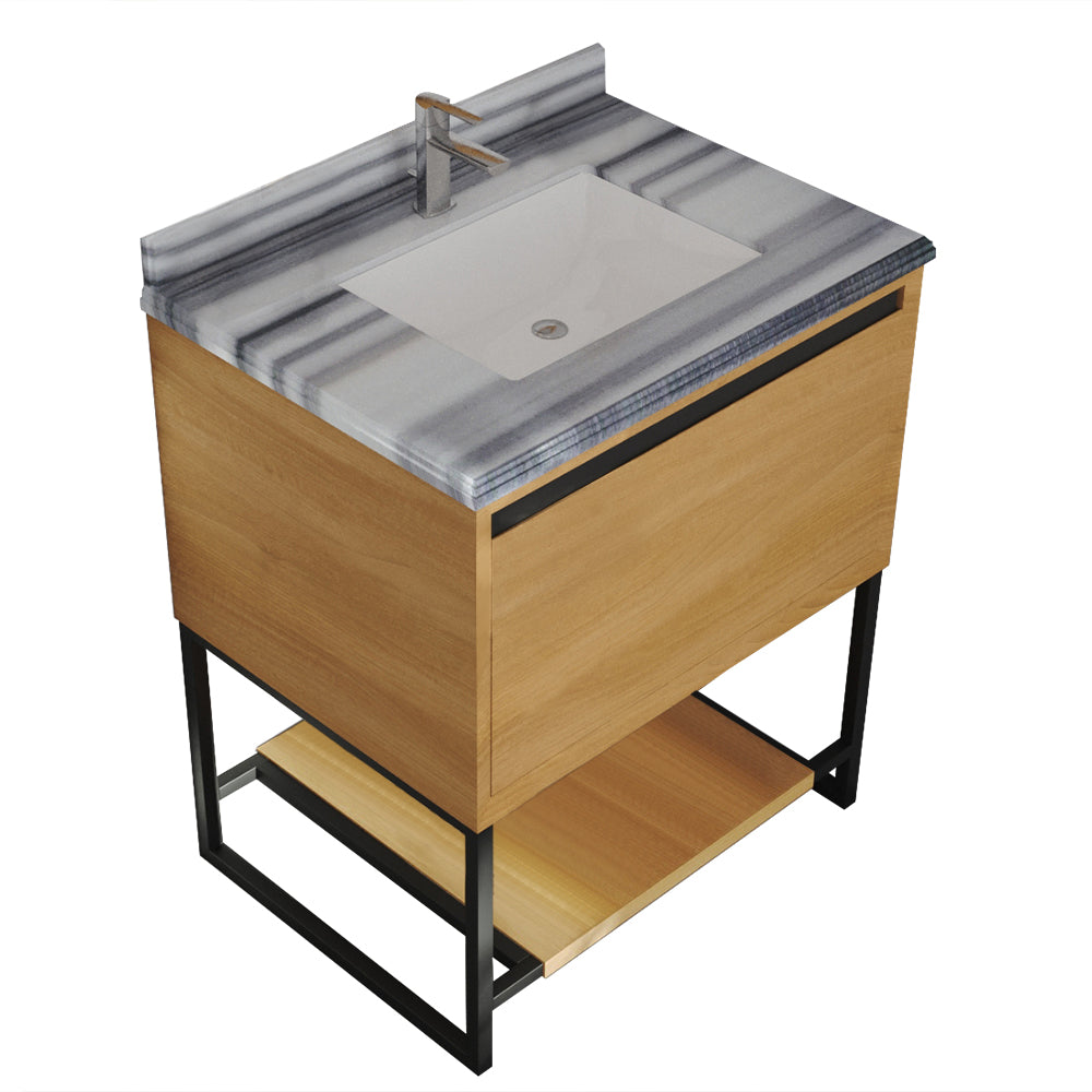 Alto 30" California White Oak Bathroom Vanity with Countertop