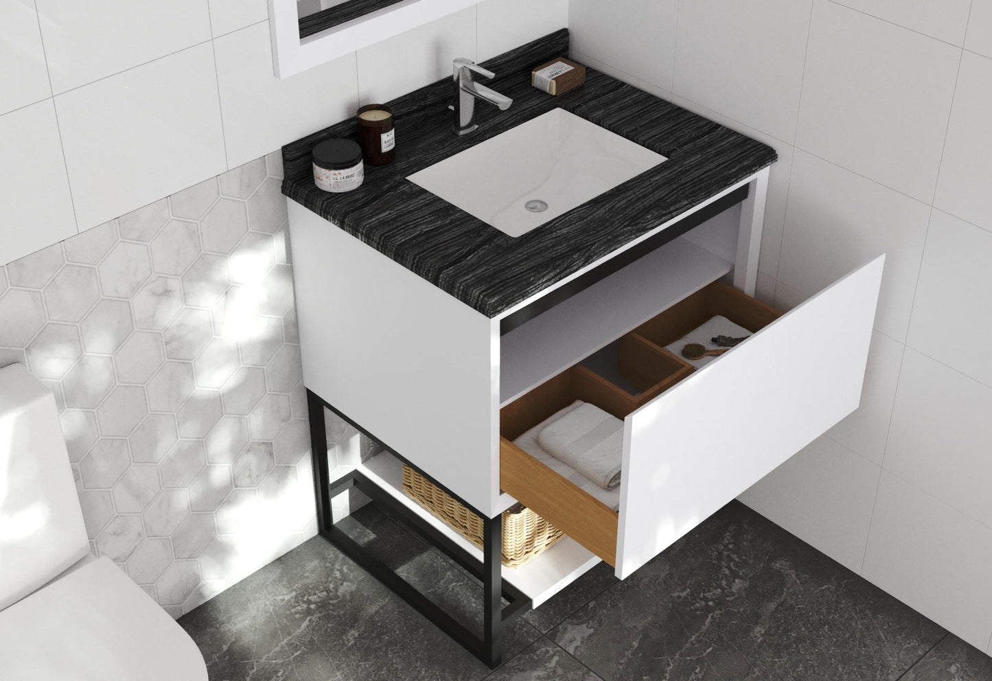 Alto 30" White Bathroom Vanity with Countertop