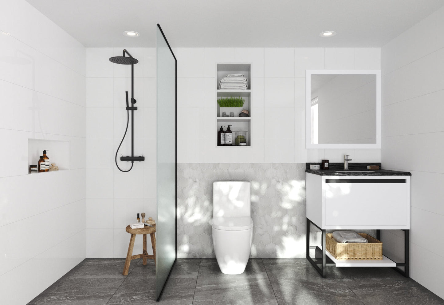 Alto 30" White Bathroom Vanity with Countertop